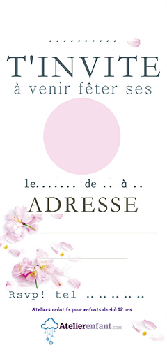 Carton d’invitation Fleur